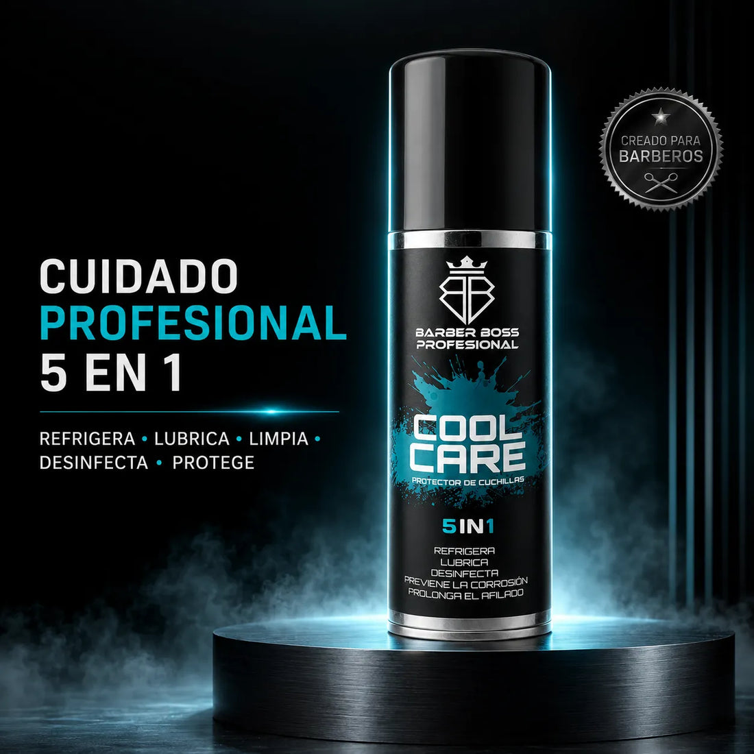 Barber Boss – Spray protetor de lâminas COOL CARE 5 em 1 profissional 400 ml