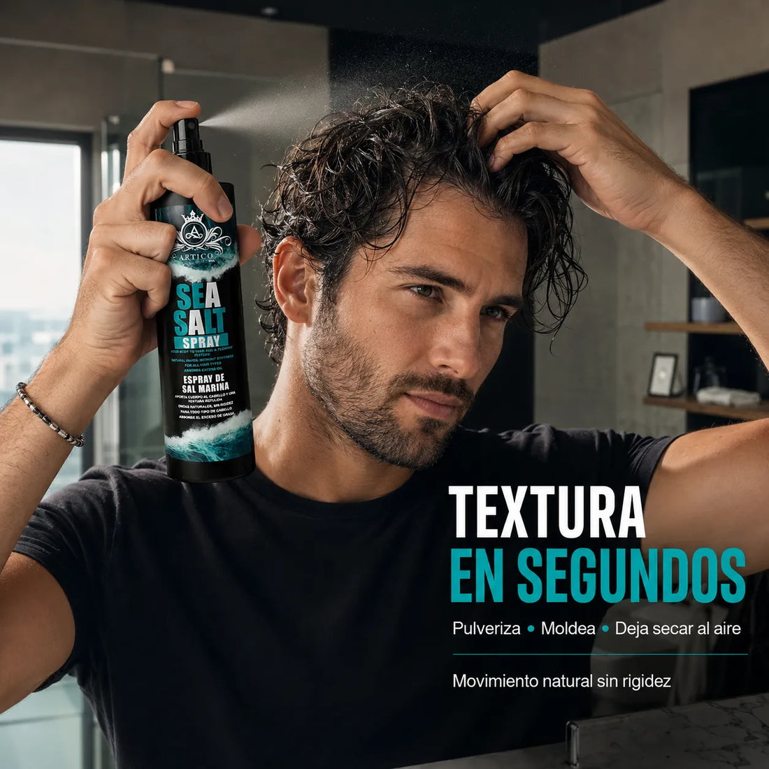 ÁRTICO MEN® – Spray de sal marina para ondas naturales 250 ml
