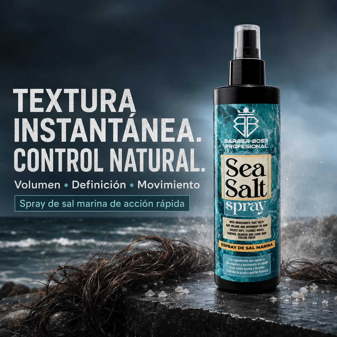 Barber Boss – Spray de Sal Marina para Volumen y Definición 250 ml