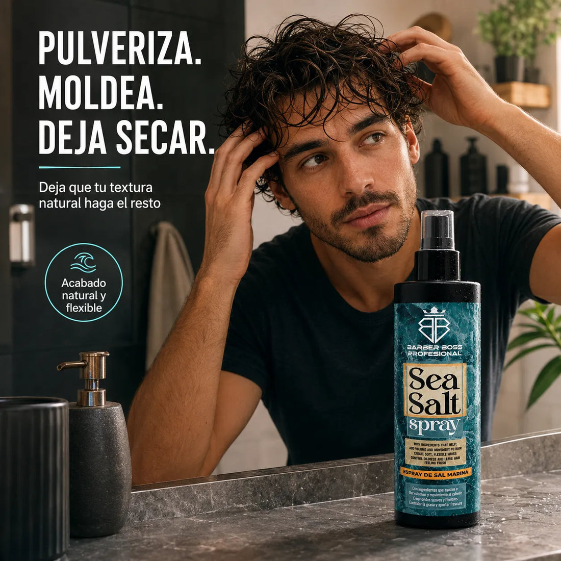 Barber Boss – Spray de Sal Marina para Volumen y Definición 250 ml