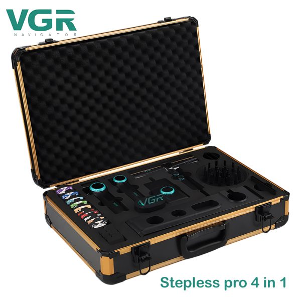 Set de peluquería VGR 4 en 1: Cortapelos profesional, recortadora, afeitadora y secador de pelo.