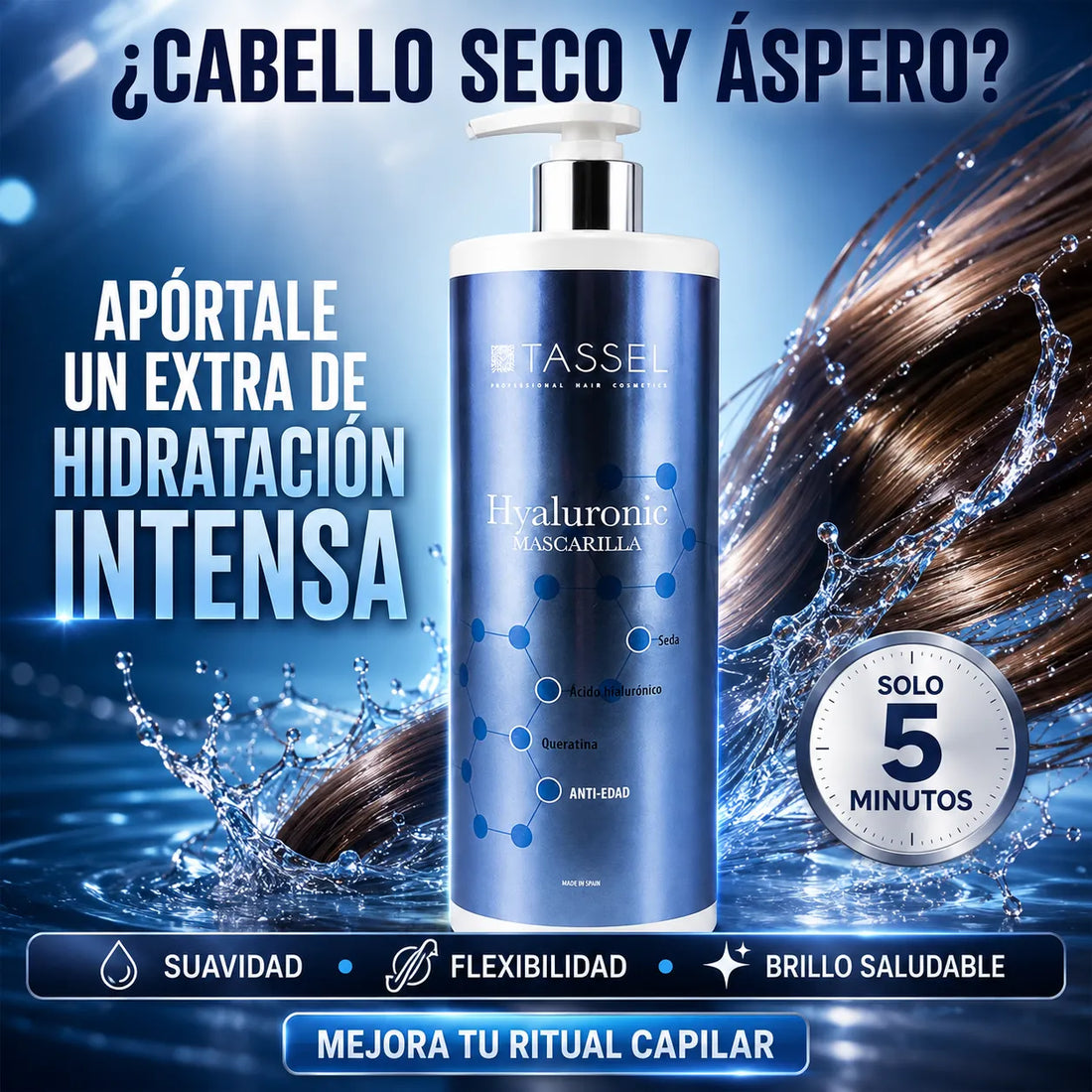 Tassel – Mascarilla capilar hidratante y reparadora Hyaluronic 1000 ml