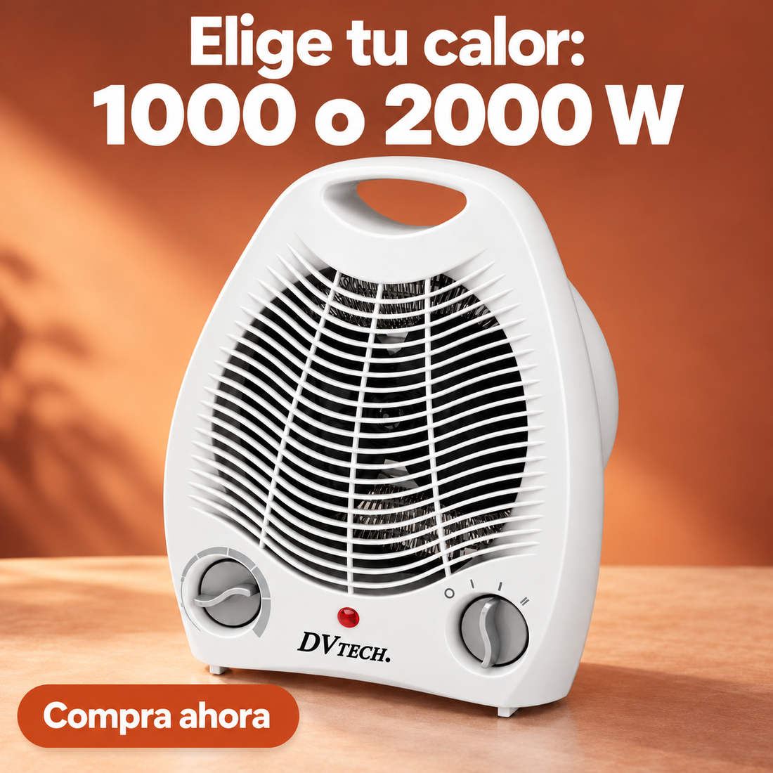 DVTECH – Termoventilador eléctrico portátil 1000/2000 W DV-26881