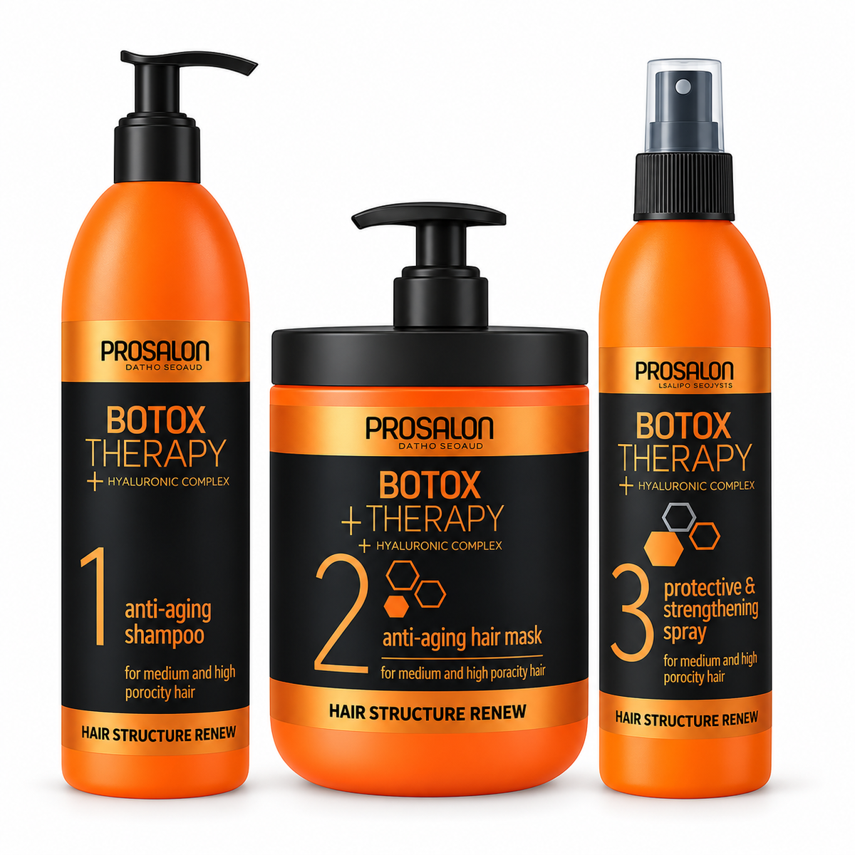 Prosalon Botox Therapy – Pack de Tratamiento Capilar Antiedad Reparador – 3 Productos