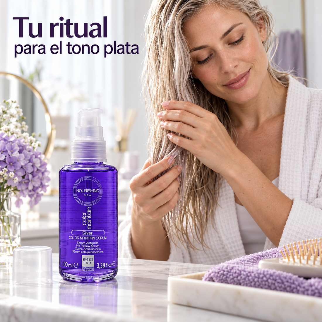 Ever Ego – Sérum antiamarillo Silver para cabello rubio y canoso 100 ml