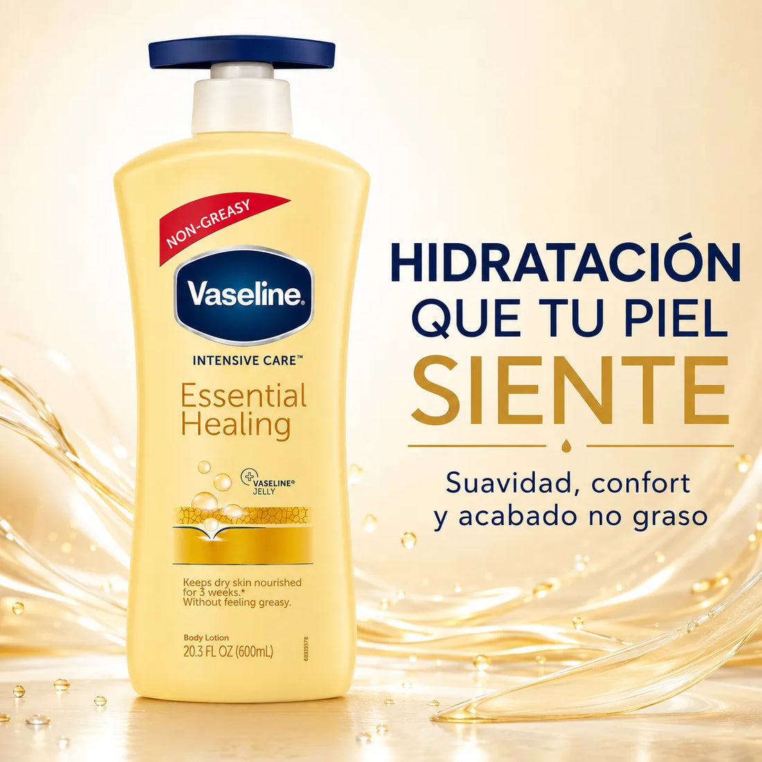 Vaseline – Loción Corporal Hidratante Essential Healing para Piel Seca 600 ml