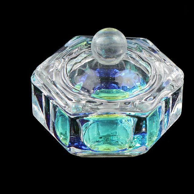 Acrylic glass pot with lid for manicure 4 cm