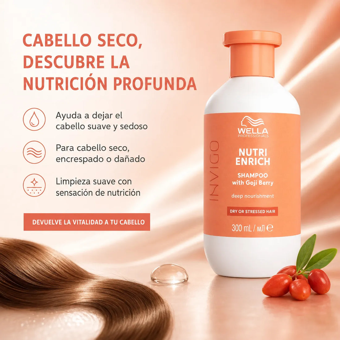 Wella – Champô para Cabelo Seco Invigo Nutri-Enrich 300 ml
