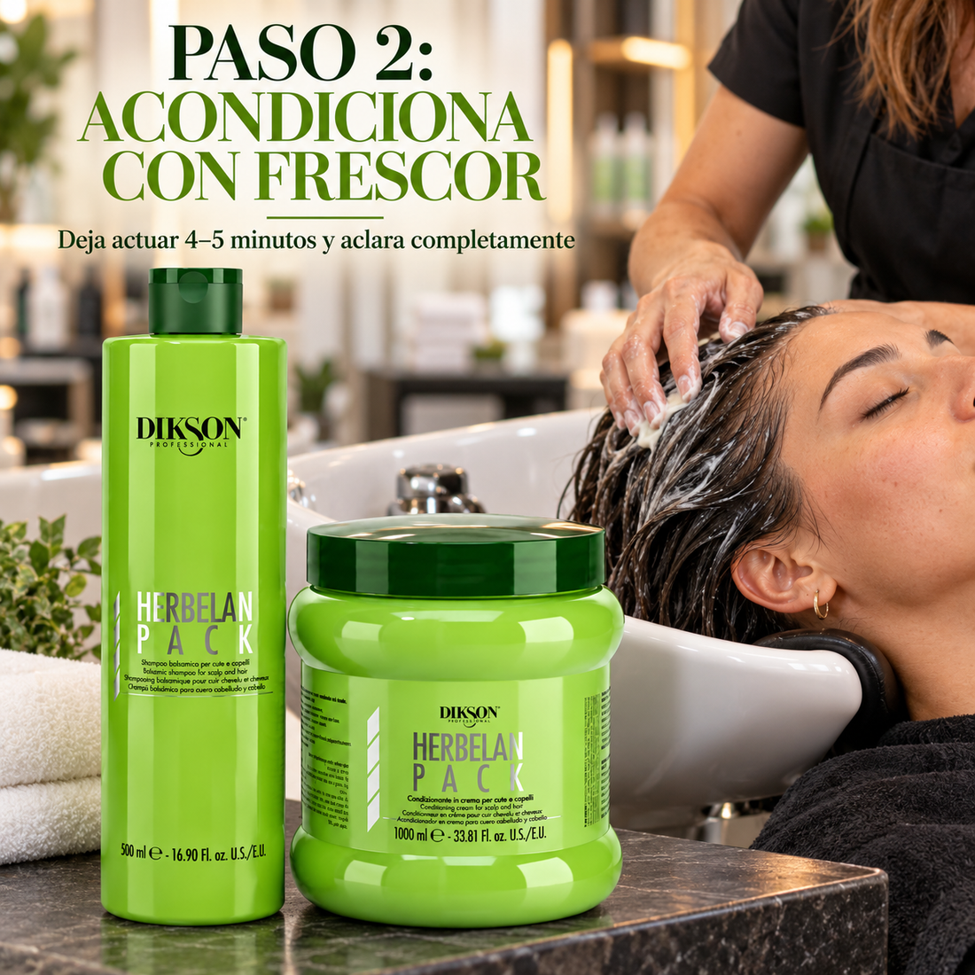 Dikson HerbelanPack – Dúo champú y acondicionador refrescante 500 ml + 1000 ml