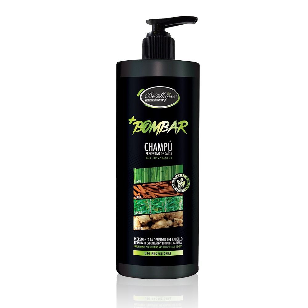 Champú Bombar Be´Shyne® incrementa la densidad y estimula el crecimiento.
