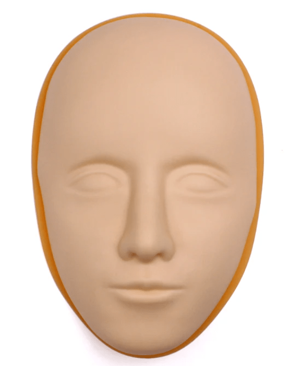 Cara silicona 5D, práctica maquillaje, pestañas, tatuaje