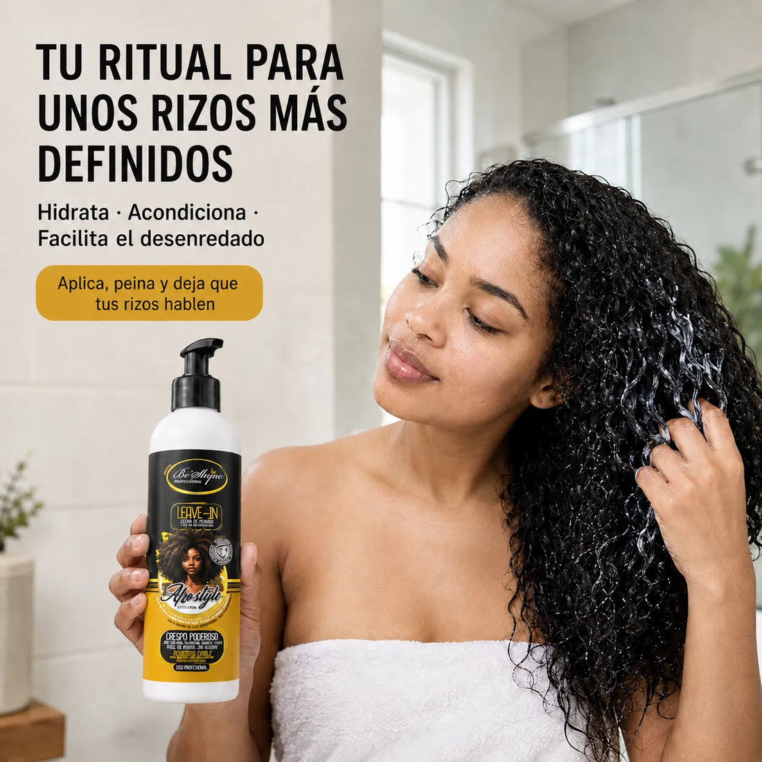 Be'Shyne – Crema de Peinado para Cabello Rizado AfroStyle 500 ml
