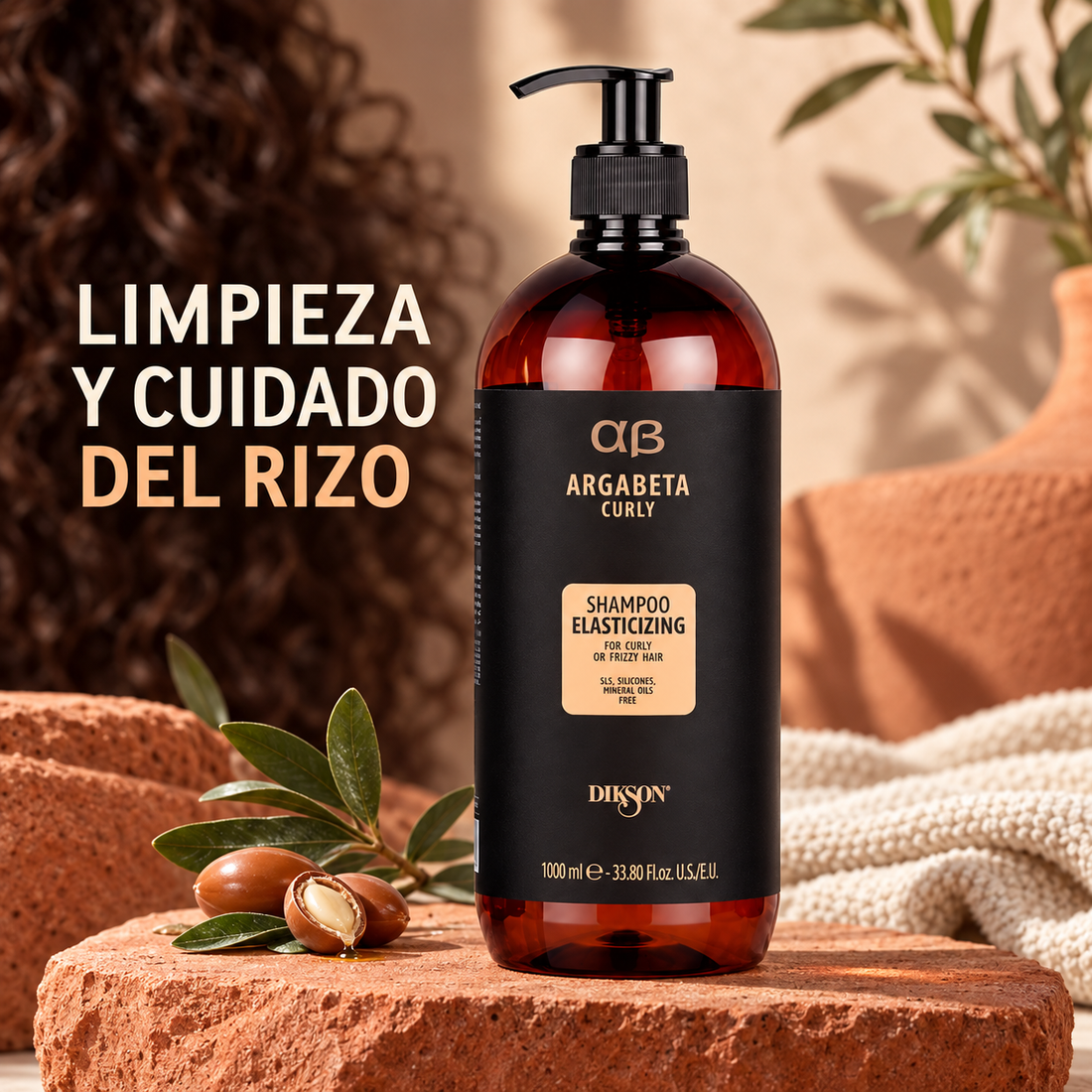 Dikson Argabeta Curly champú 1000 ml: presentación premium