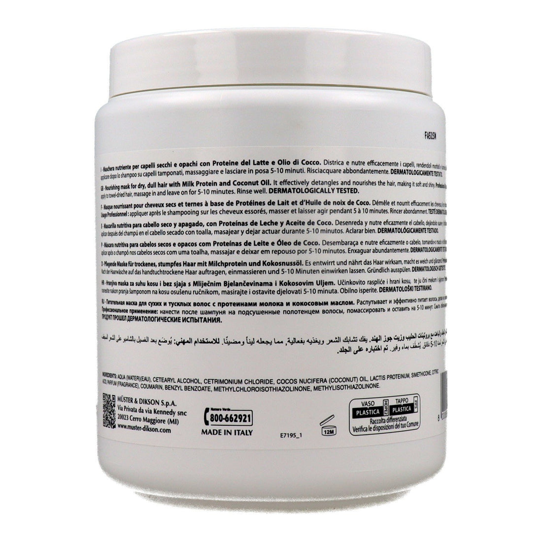 Mascarilla nutritiva Dikson Promaster Milk Latte 1000 ml