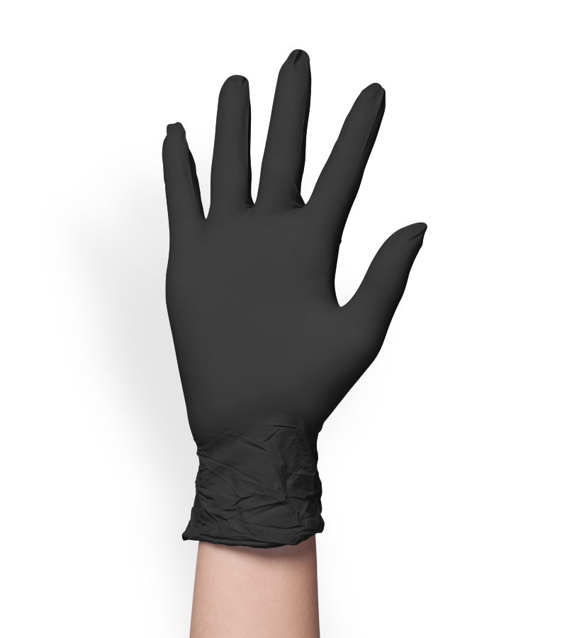 Guante desechable Nitrilo Cherry sin polvo, negro 100 und.