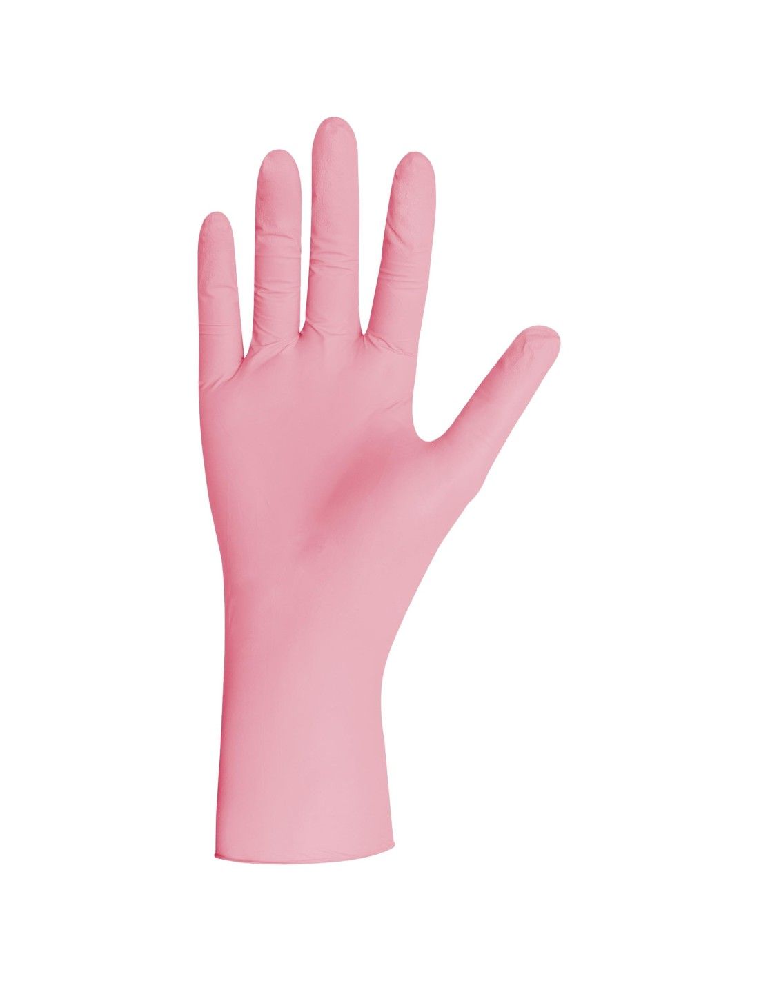 Pink powder-free nitrile glove