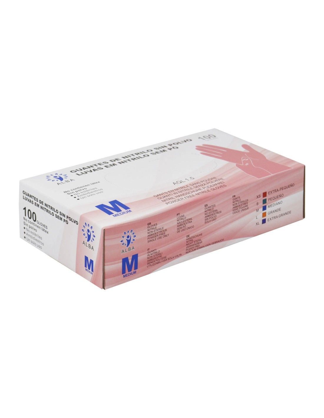 Pink powder-free nitrile glove