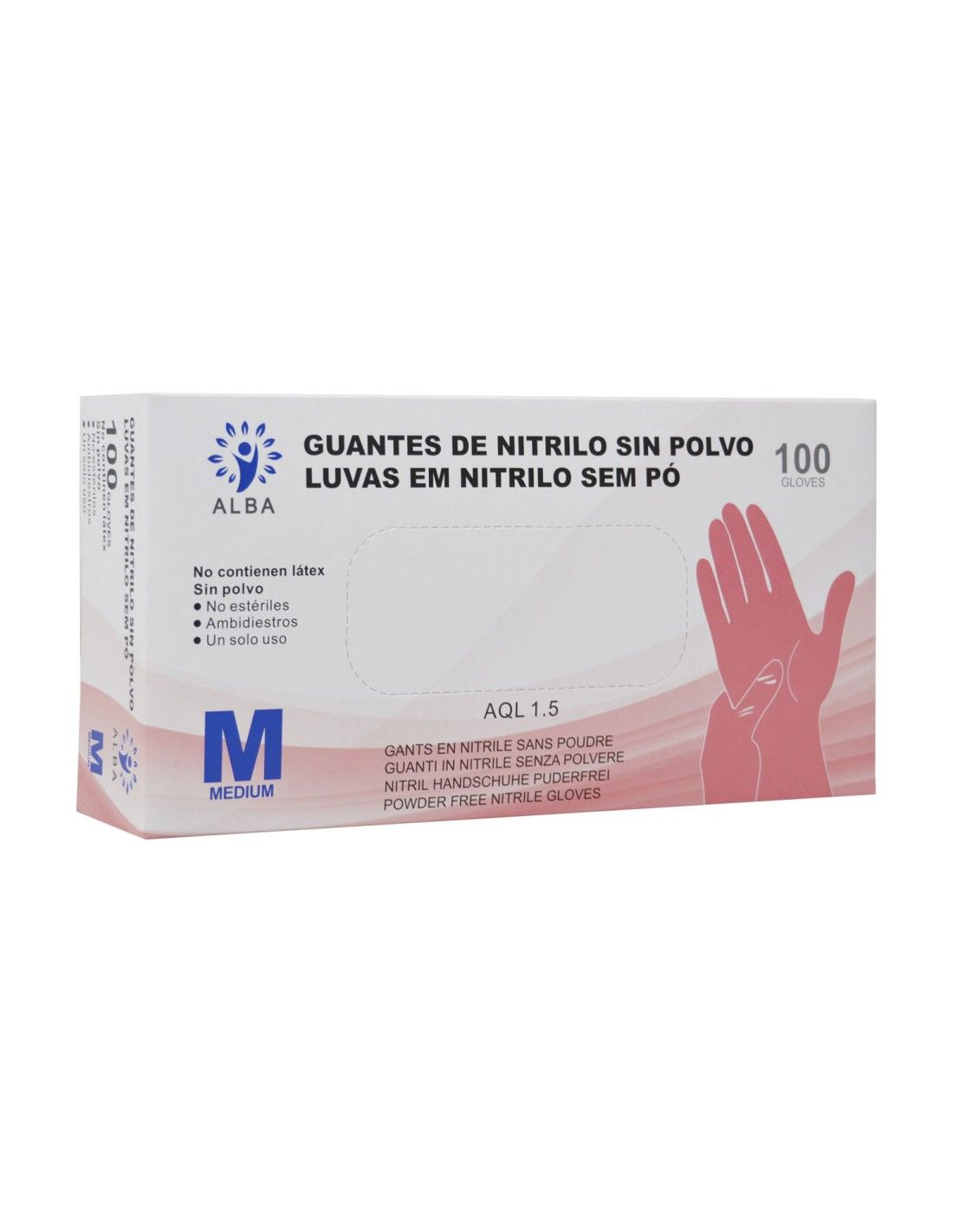 Pink powder-free nitrile glove