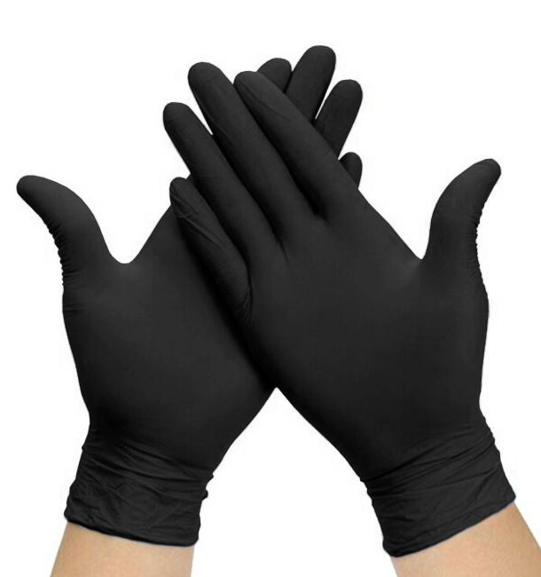 Guante desechable Nitrilo Cherry sin polvo, negro 100 und.