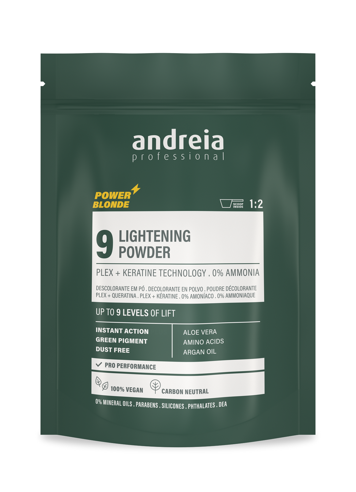 Andreia Professional – Polvo Decolorante para Cabello hasta 9 Tonos 500 g