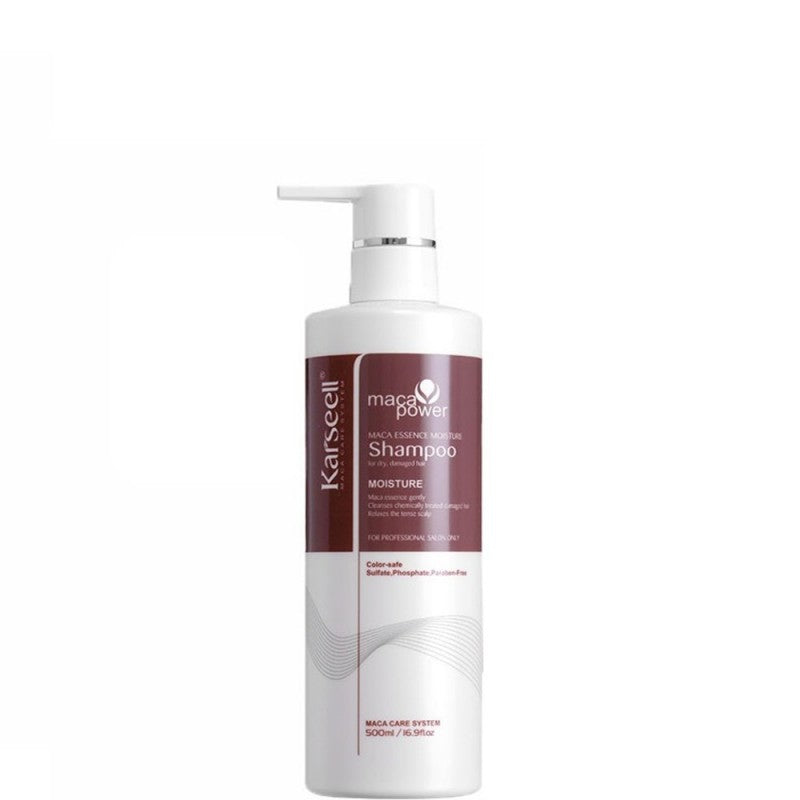 KARSEELL Champú Maca Reparador | 500ML Limpiador capilar cabello seco y dañado