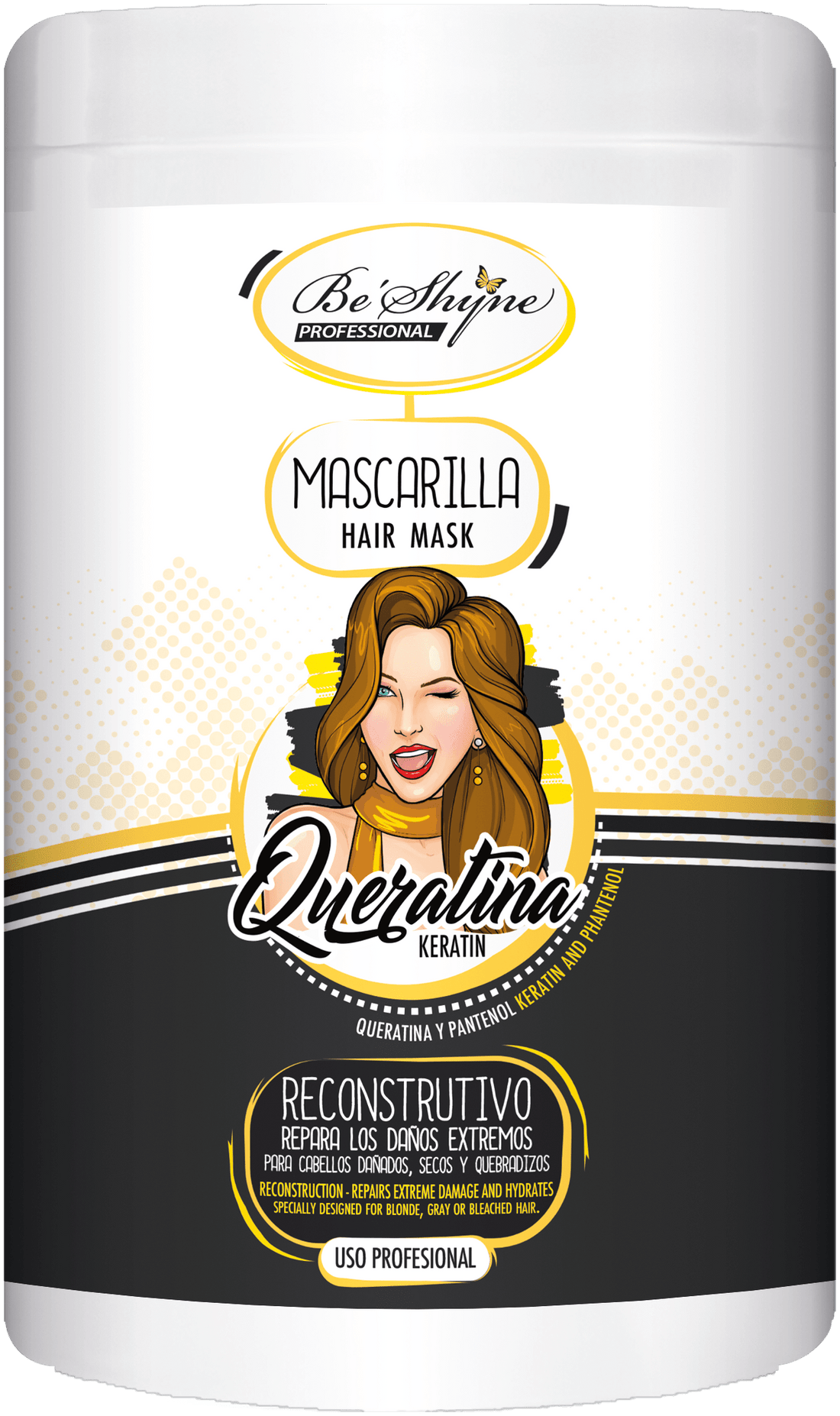 Be´Shyne – Mascarilla de Queratina para Cabello Dañado 1000ml
