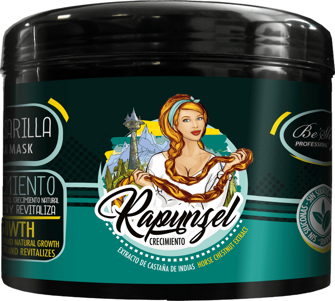 Be´Shyne® – Mascarilla Rapunzel con Extracto de Castaño para Cabello Debilitado 1000ml/500ml