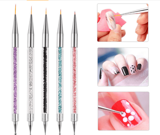 Pincel acrílico para uñas, arte y decoración de uñas 5 und, diferentes tamaños