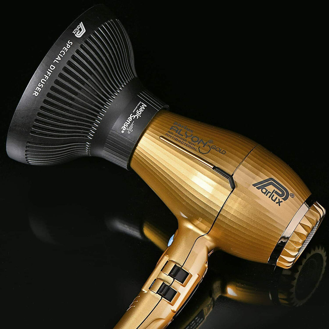 Secador de pelo profesional Parlux Alyon Gold Air Ionizer Tech Gold con difusor MagicSense