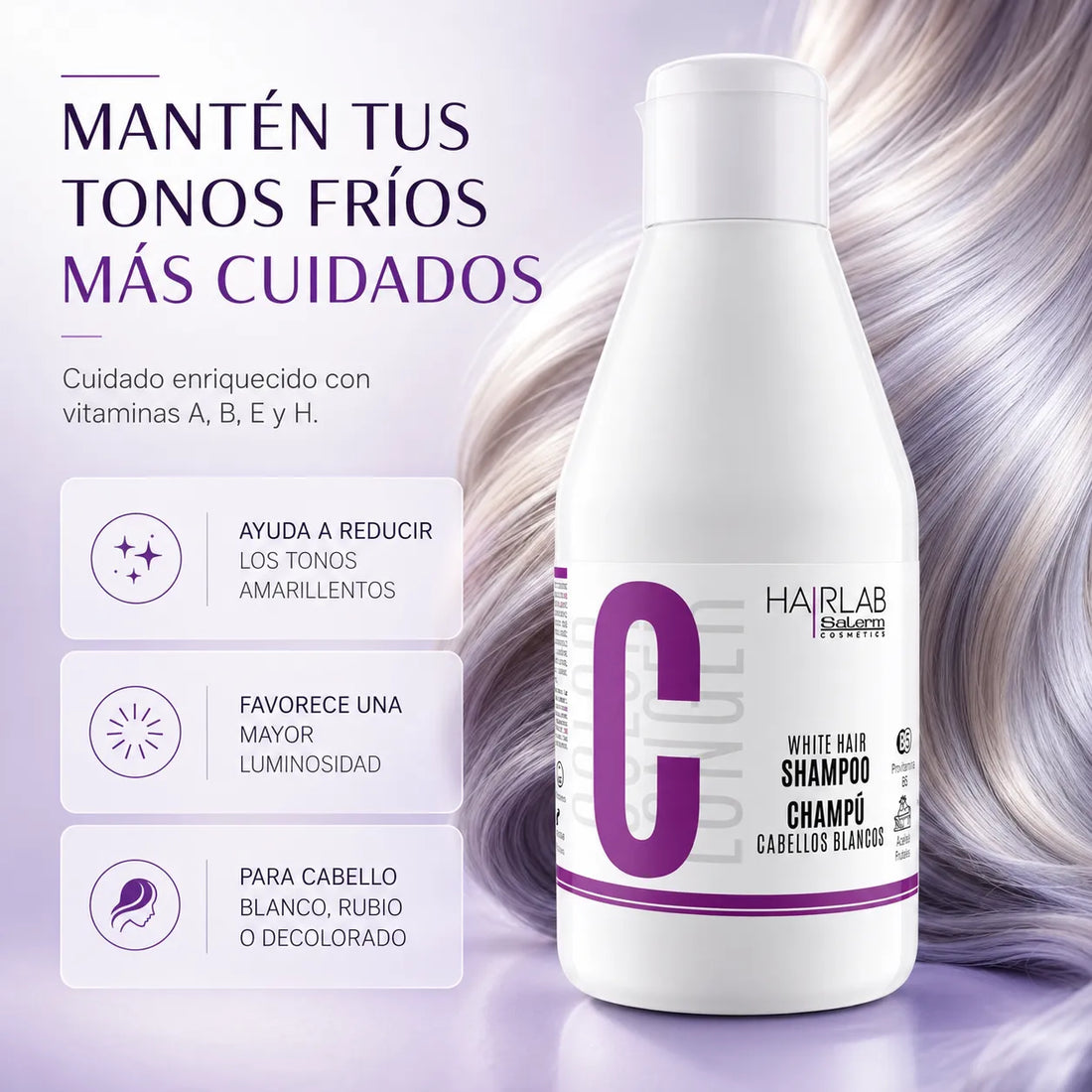 Salerm – Champú para Canas y Cabellos Rubios 300 ml