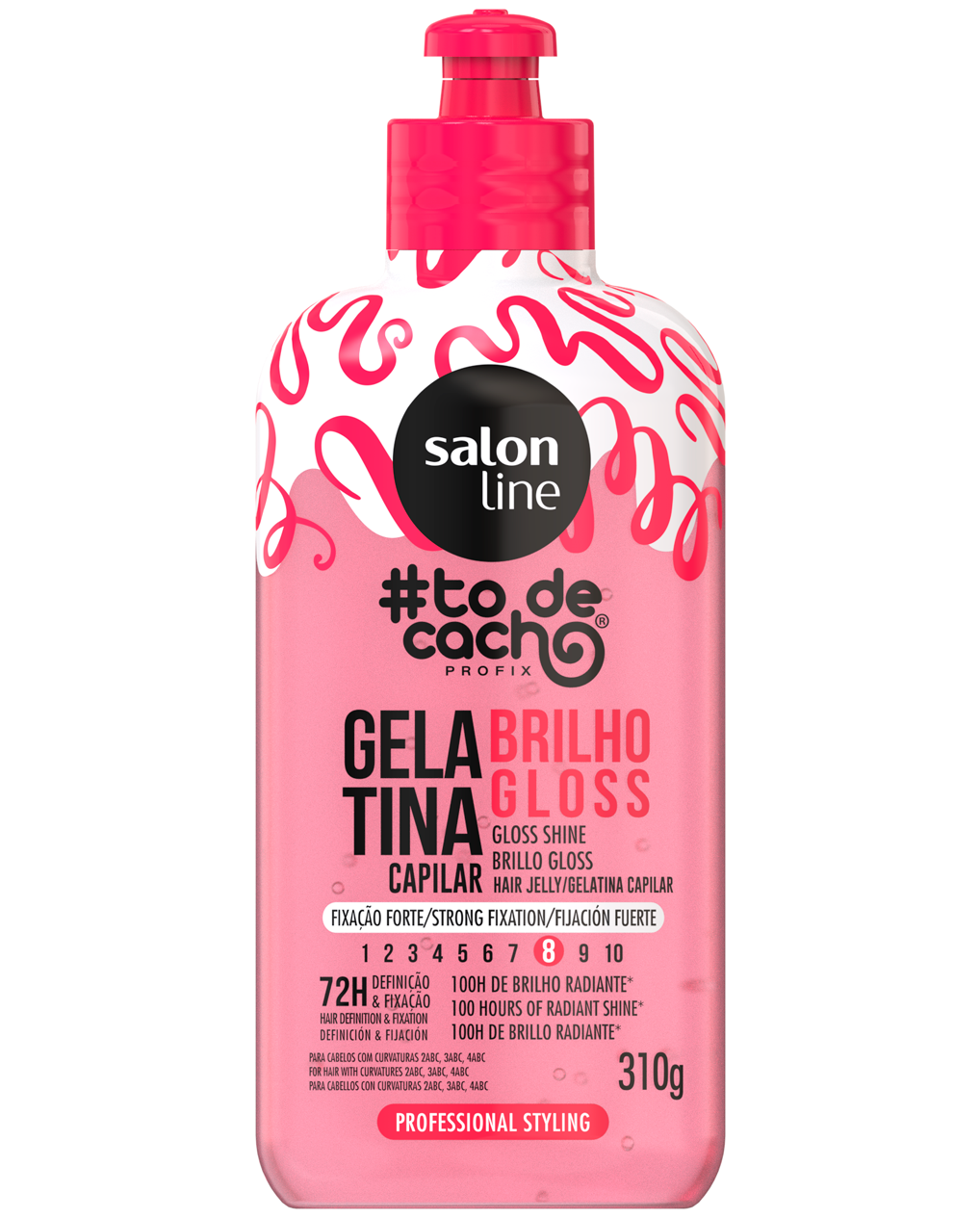Salon Line – Gelatina capilar para rizos con brillo y fijación fuerte 310 g