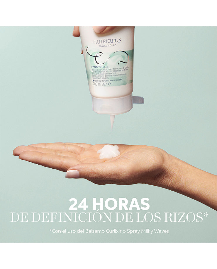 Wella Nutricurls Waves & Curls Conditioner | Acondicionador Definidor de Pelo Ondulado y Rizado 200m