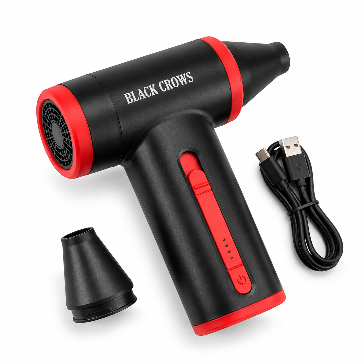 Black Crows – Soplador barbero inalámbrico JET 160 para retirar restos de cabello – Kit con boquilla y cable USB-C