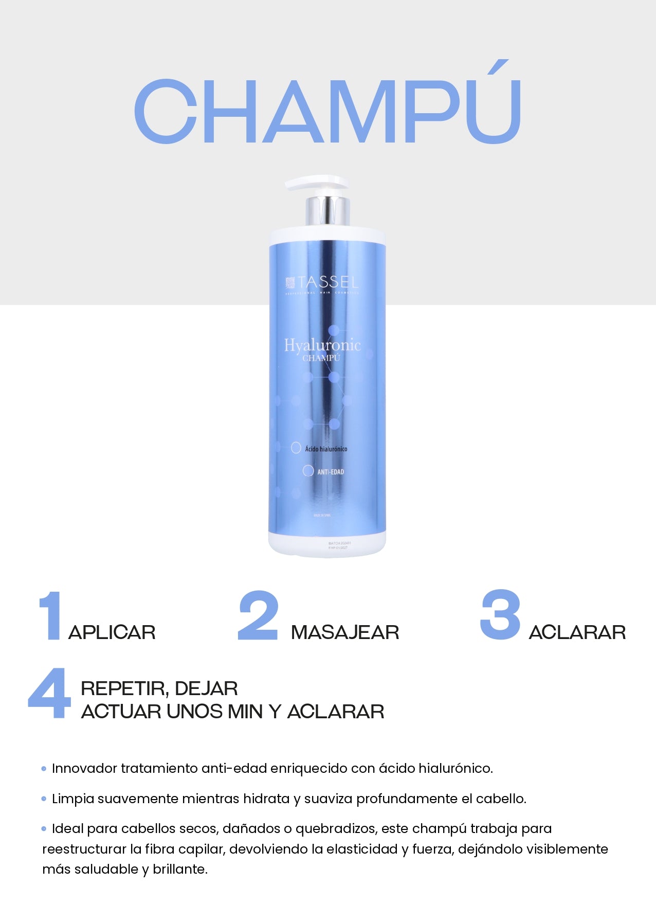 Tassel Tratamiento Capilar de Ácido Hialurónico Splash 500ml