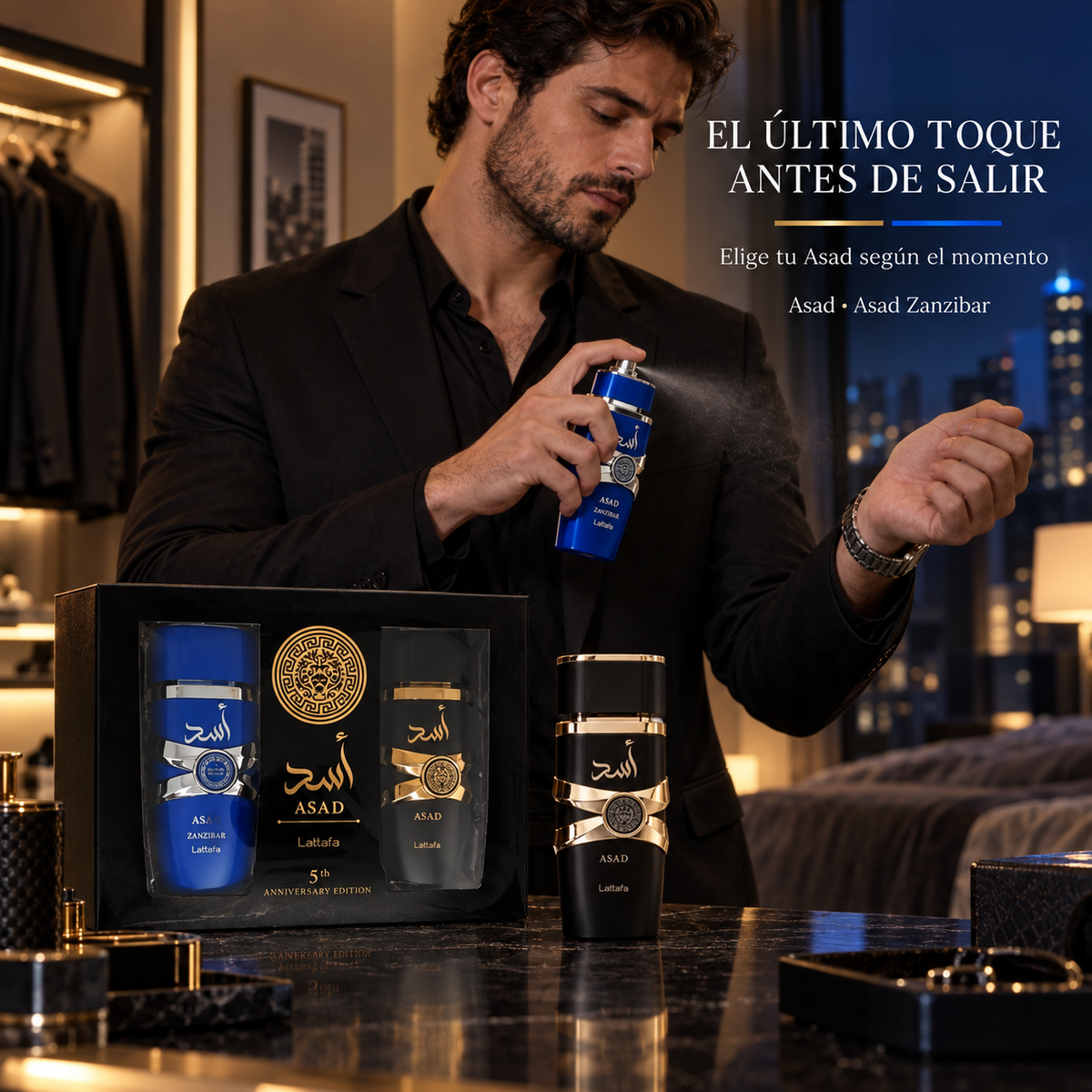 Lattafa – Estuche de Perfumes para Hombre Asad + Asad Zanzibar 2 x 100 ml