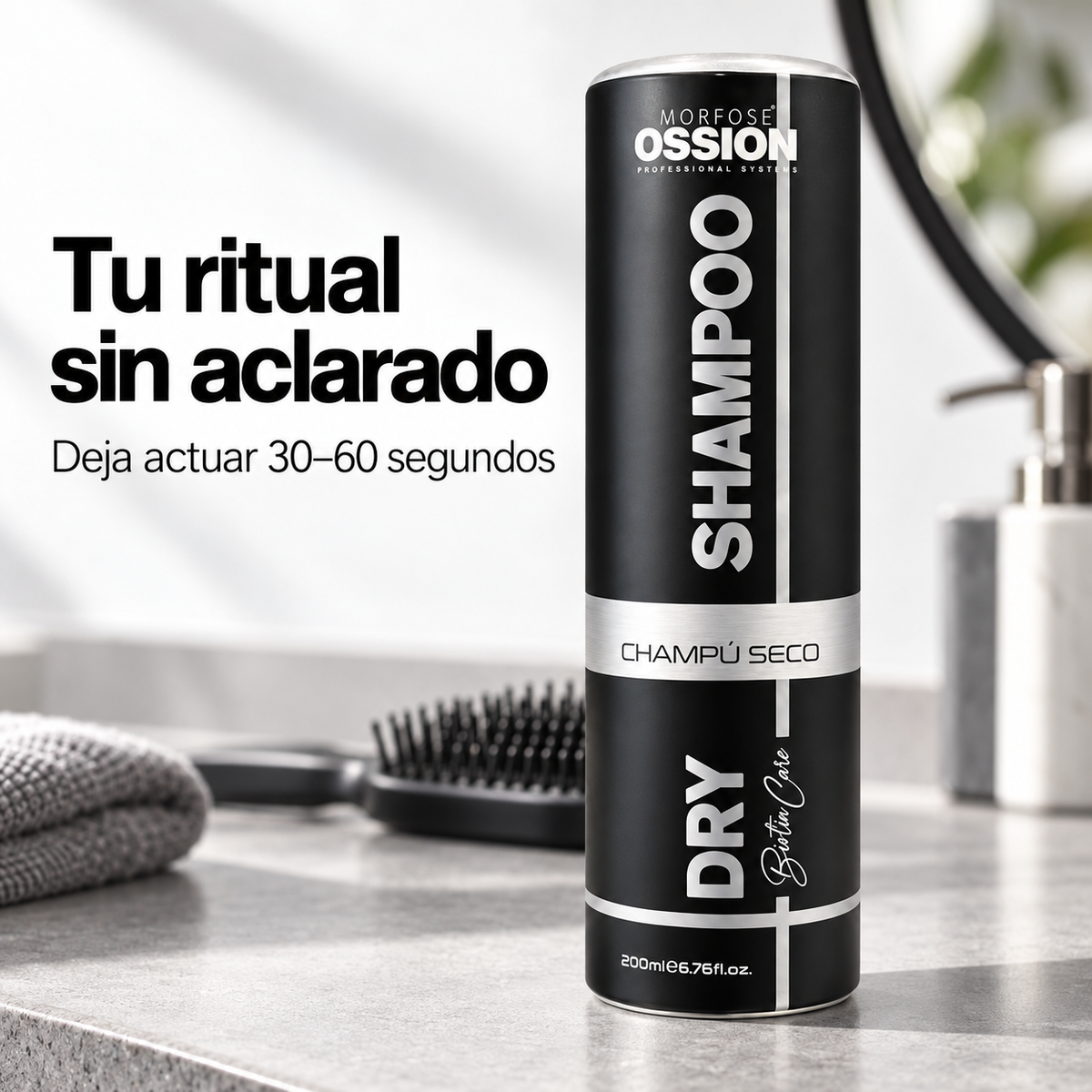 Morfose Ossion – Champú seco con biotina para todo tipo de cabello 200 ml