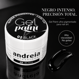 Andreia Professional – Gel Paint para Nail Art Negro 02 4ml