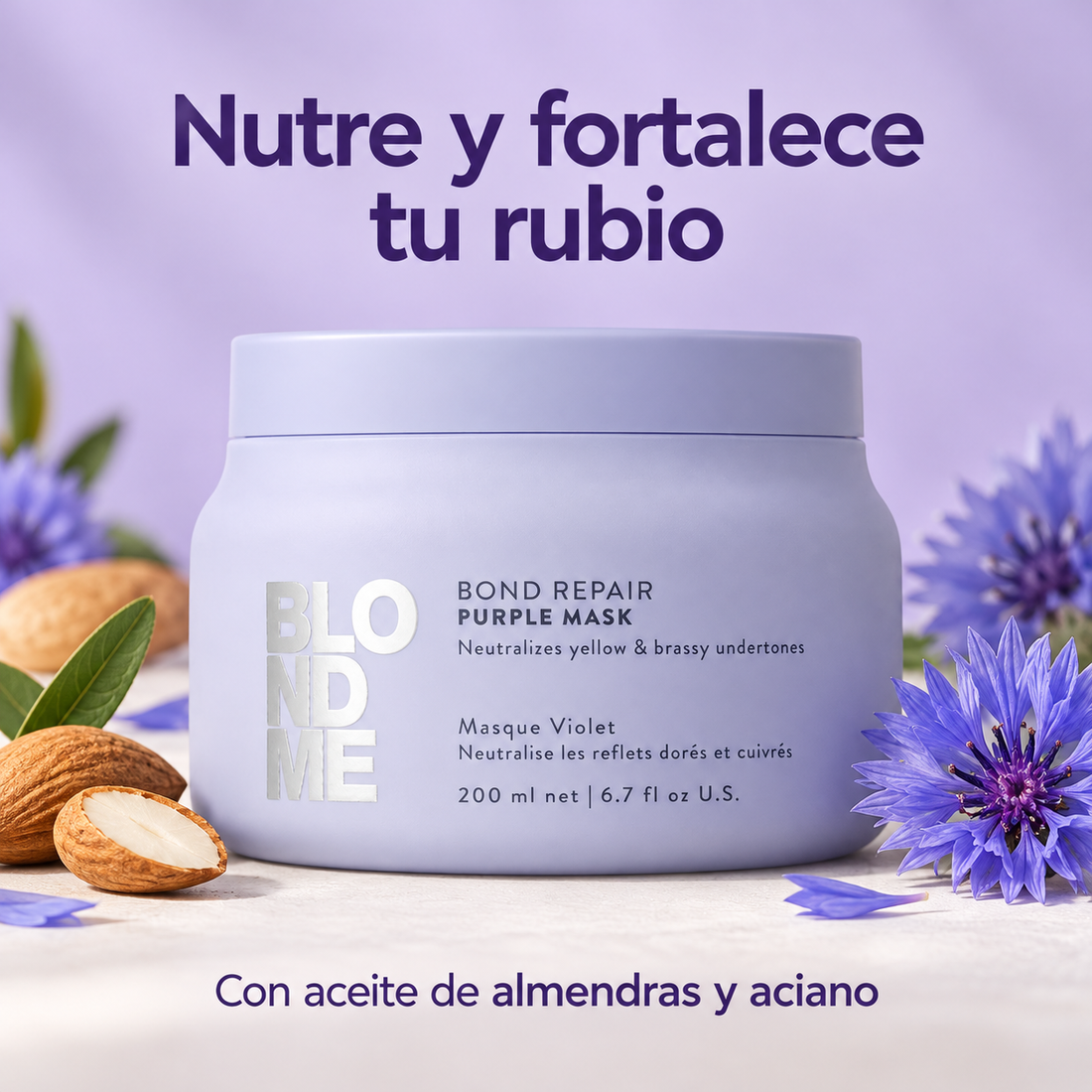 Schwarzkopf Professional – Mascarilla matizadora para cabello rubio BLONDME Bond Repair 200 ml