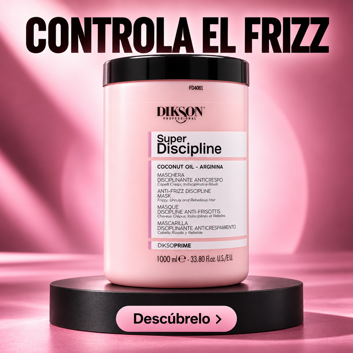 Dikson – Mascarilla antifrizz Super Discipline para cabello rebelde 1000 ml