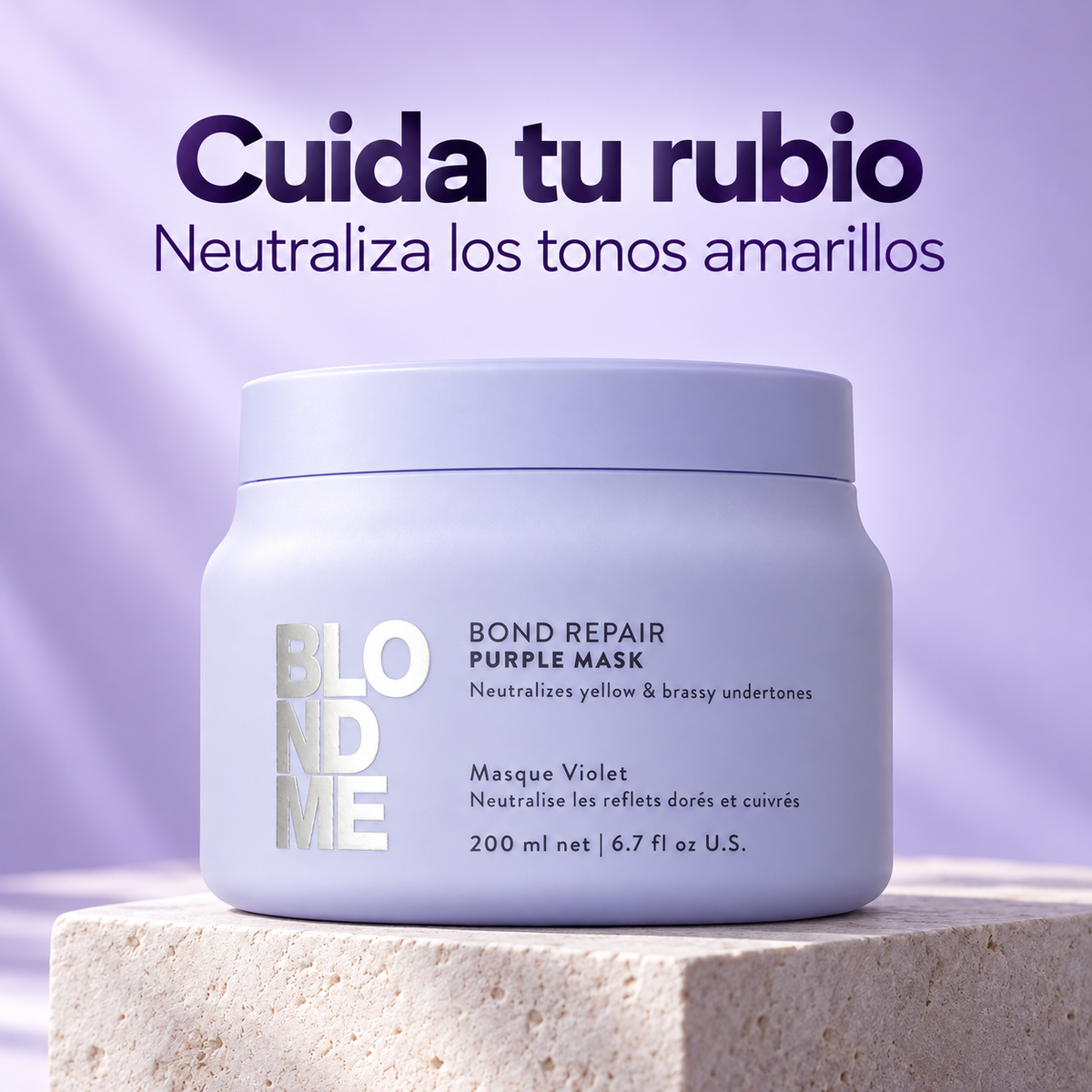 Schwarzkopf Professional – Mascarilla matizadora para cabello rubio BLONDME Bond Repair 200 ml