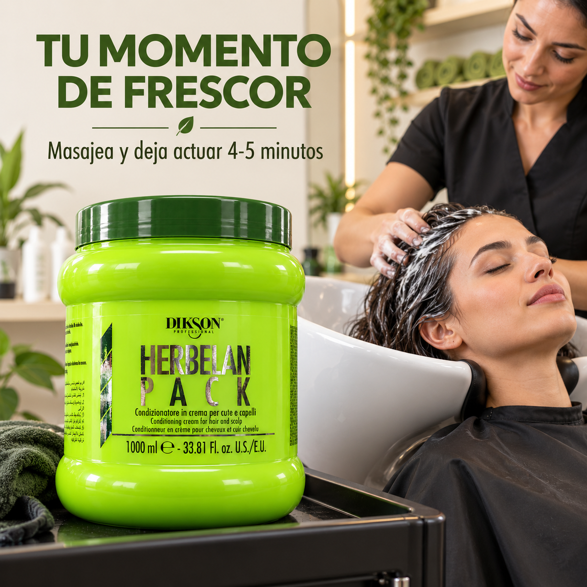 Dikson – Acondicionador refrescante Herbelan Pack para cabello y cuero cabelludo 1000 ml