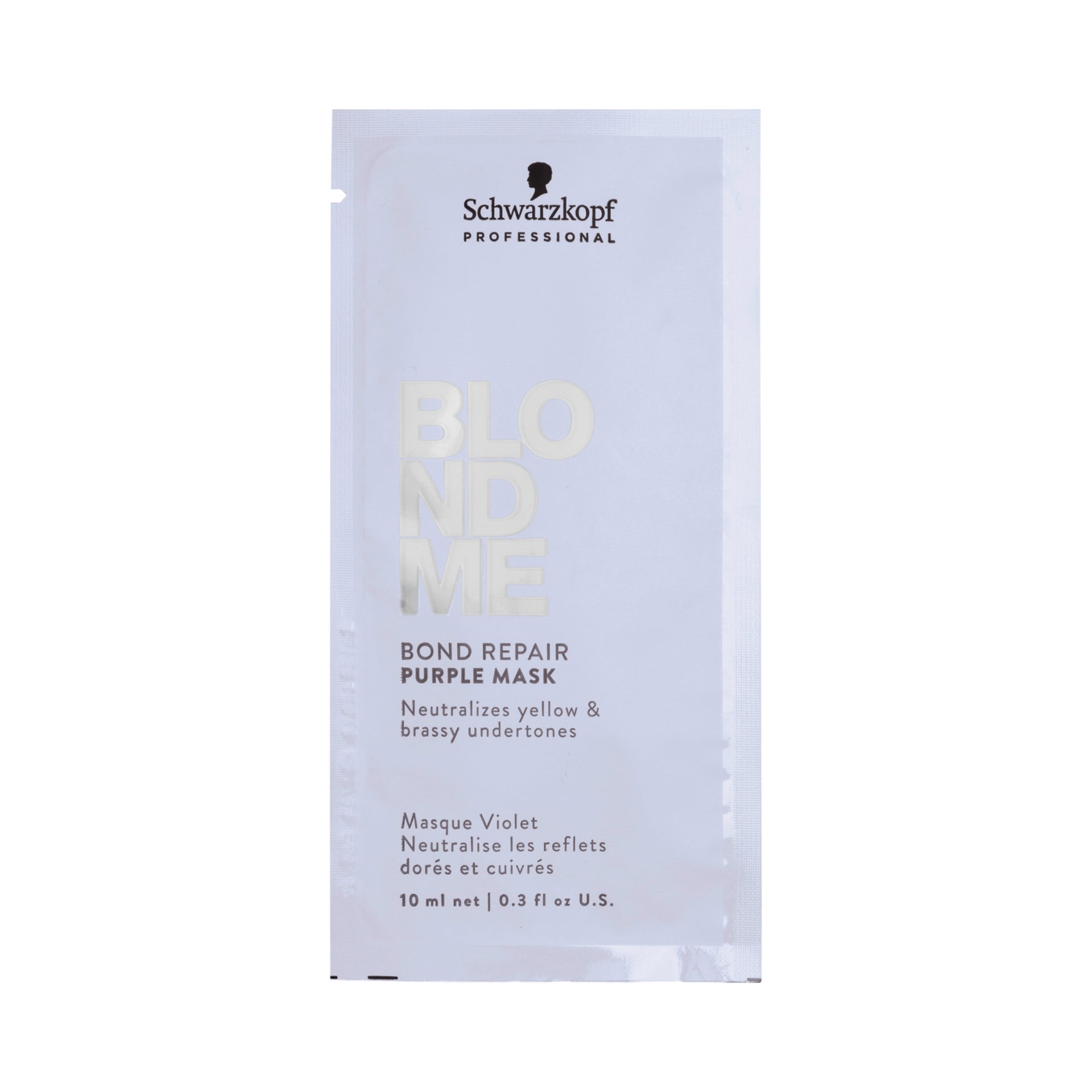 Mascarilla morada reparadora de enlaces BLONDME sobre 10 ml