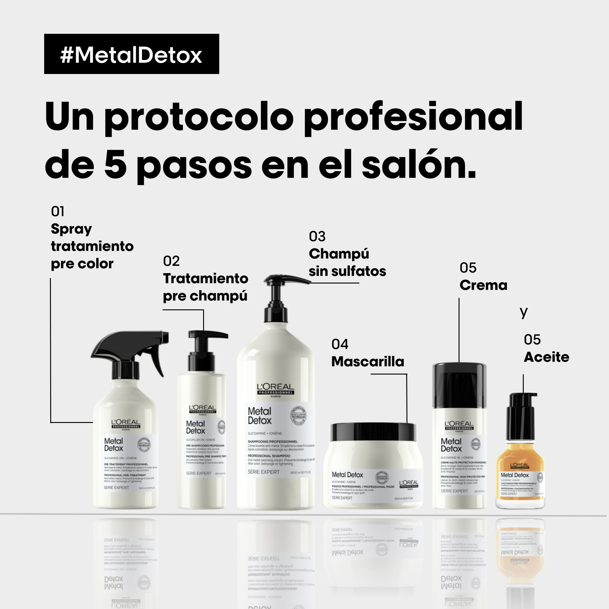 L'Óreal Serie Expert, Metal Detox Champú Sin Sulfatos 1500 ML