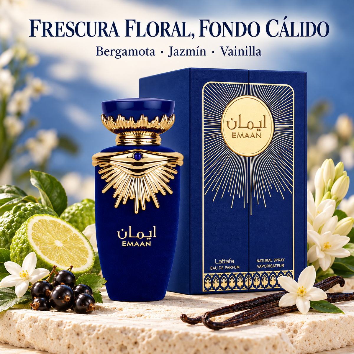 Lattafa – Perfume femenino floral Emaan Eau de Parfum 100 ml