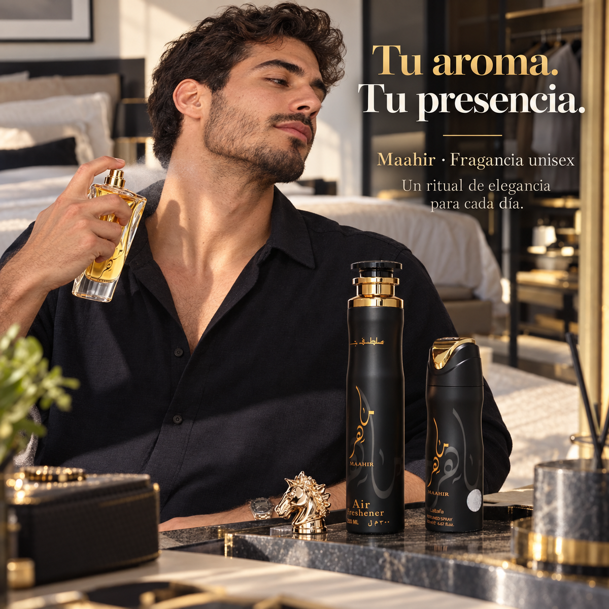Lattafa – Set de Perfume Unisex Maahir Floral Ámbar 100 ml + 200 ml + 300 ml
