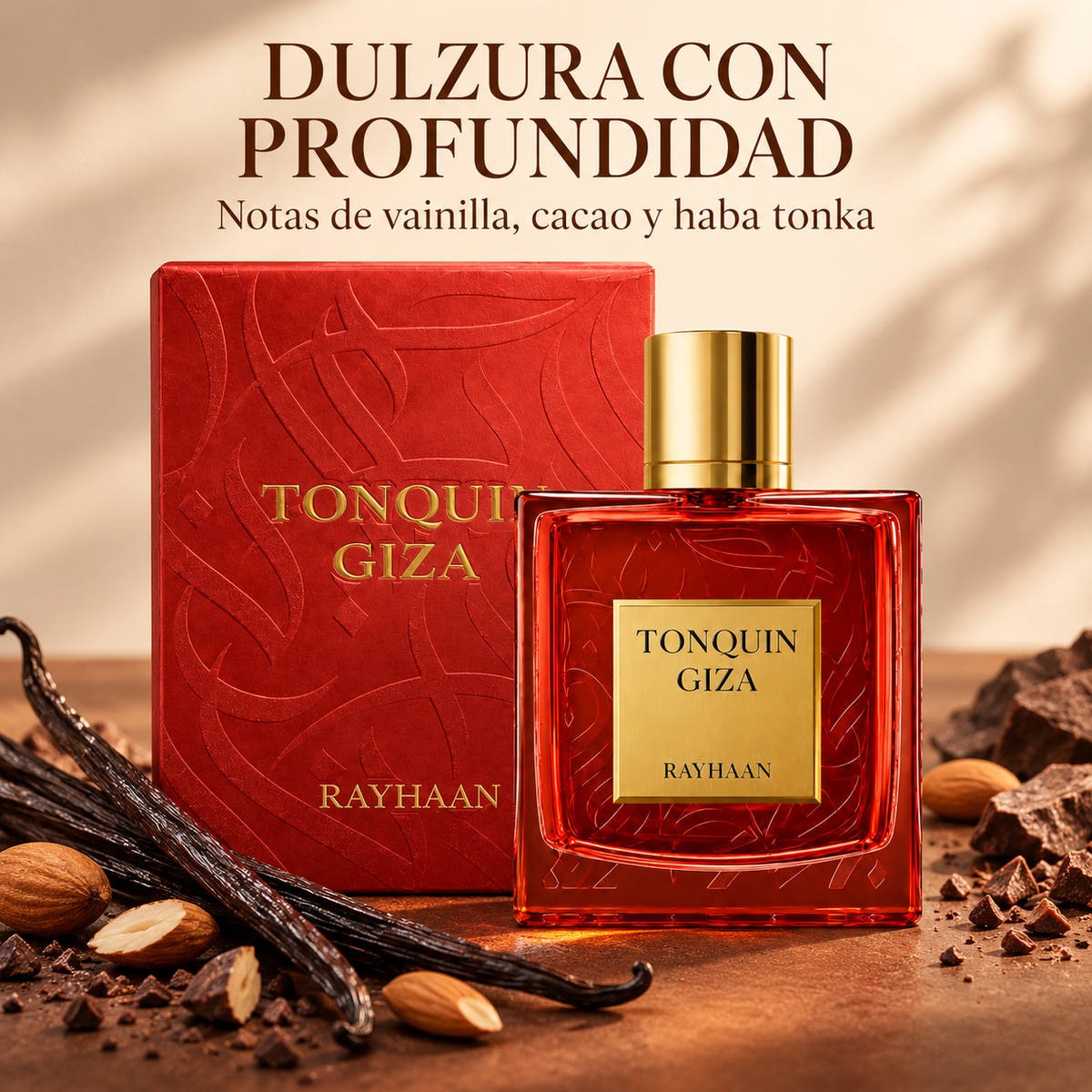 Rayhaan Tonquin Giza – Perfume unisex ámbar y vainilla EDP 100 ml