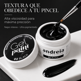 Andreia Professional – Gel Paint para Nail Art Negro 02 4ml