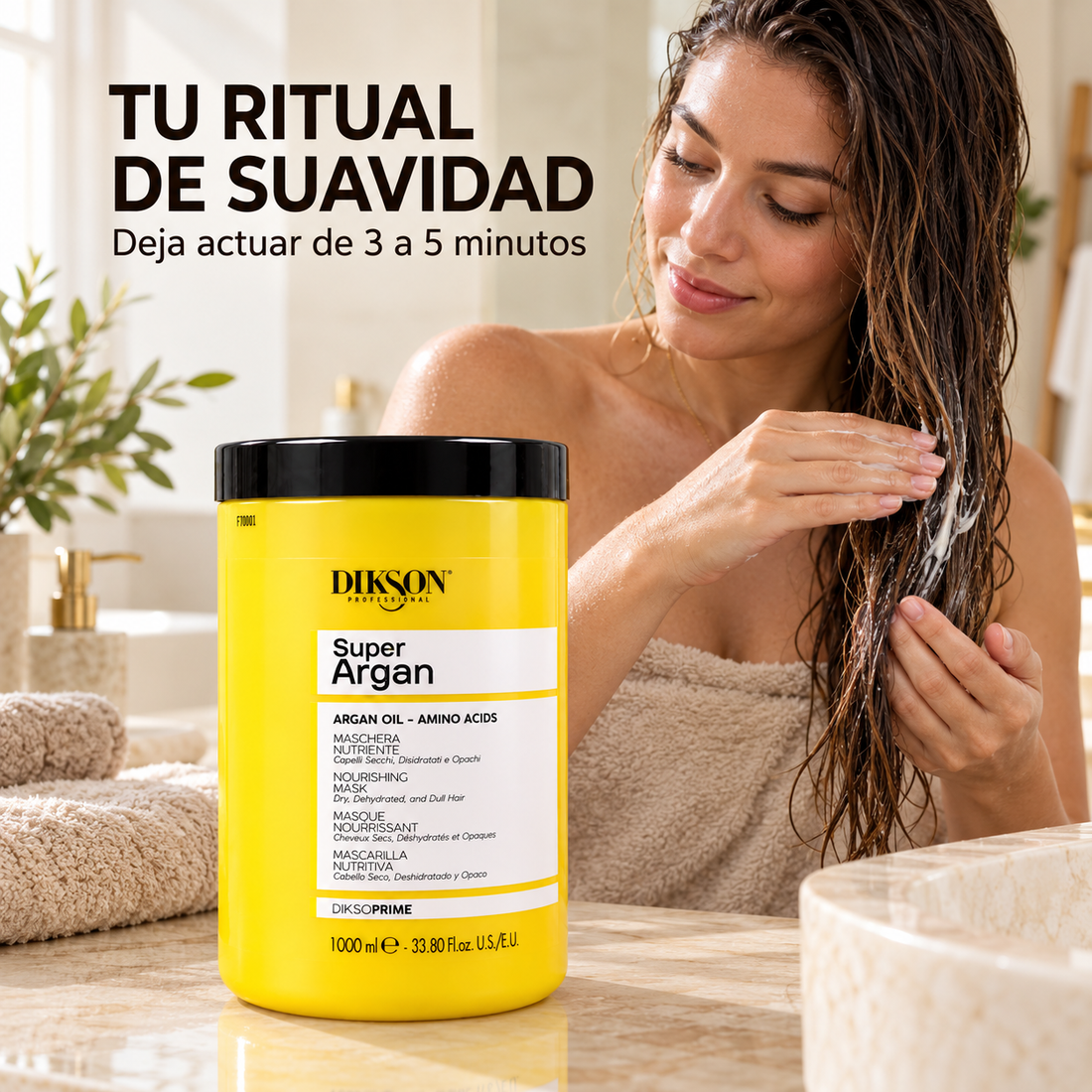 Dikson – Mascarilla para cabello seco Super Argan nutritiva 1000 ml