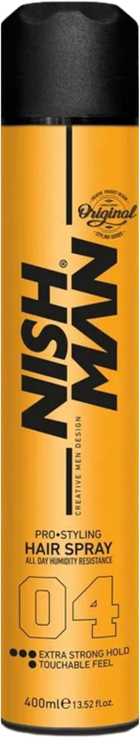 Nishman Spray Para El Cabello De 400ml : Fijación Fuerte, Brillo Y Larga Duración Para Todo Tipo De Cabello, Ideal Para Peinar, Proteger Y Usar A Diario (400ML, 04 - Extra Strong)