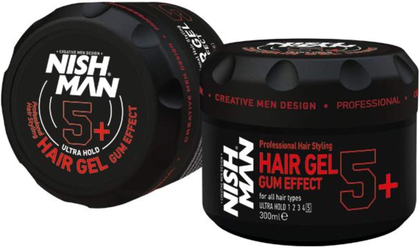 Nishman Gel Para El Cabello Con Efecto De Goma Ultra fuerte 5+: Fijación Extrafuerte 300ML